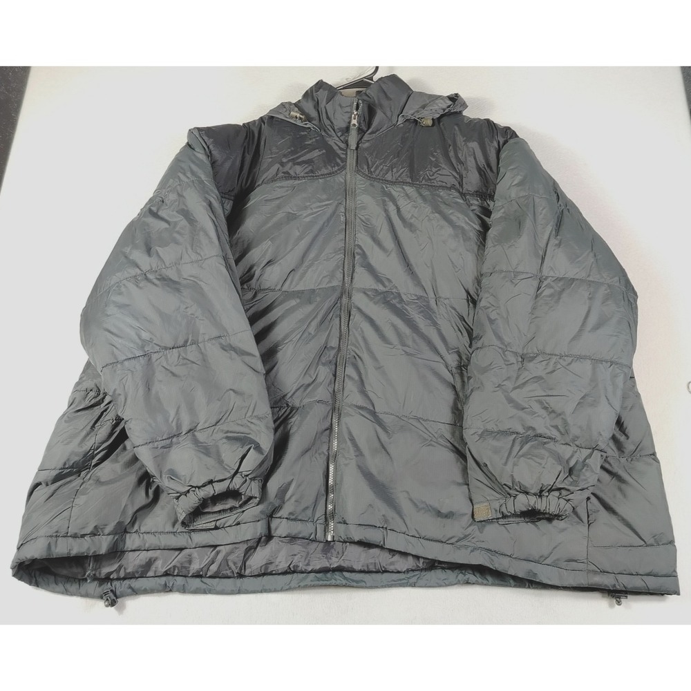 Steve & Barry's Double Down Jacket Mens 3XL Gray Hooded Puffer Winter Insulated